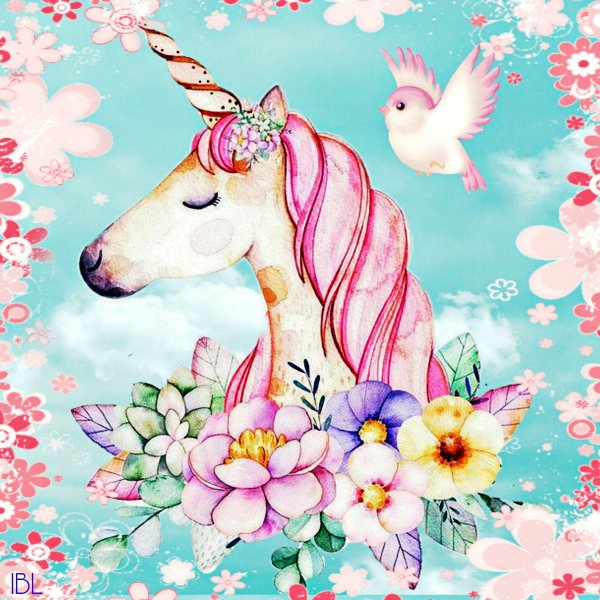 Единорог в цветах
