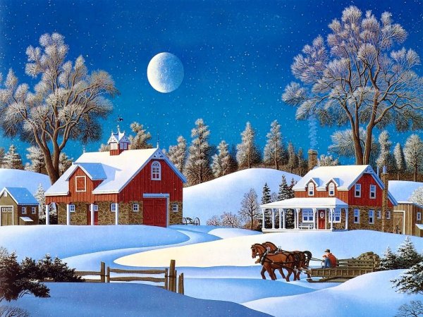 Открытки с зимним пейзажем