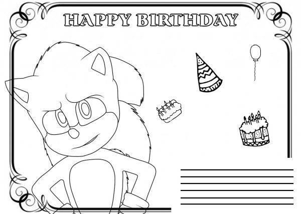 Открытки разкраски с днём рождения