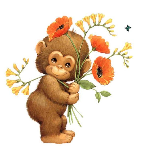 Обезьянка с цветами