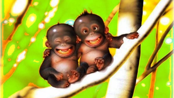 Иллюстрация про обезьянку