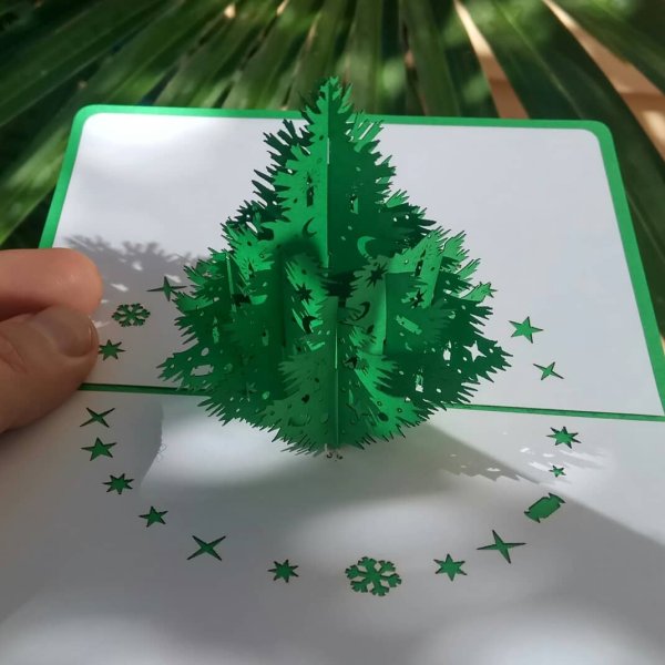 Открытка Новогодняя елка объемная