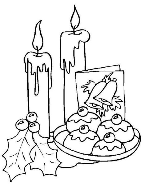 Новогодний натюрморт раскраска