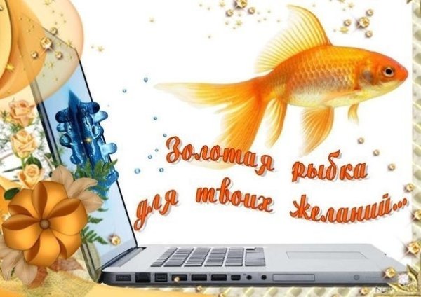 Золотая рыбка открытка