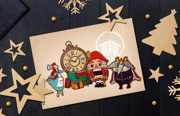 Новогодний декор стен в стиле Щелкунчик