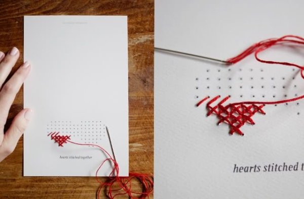 Открытка парню своими руками с ниткой