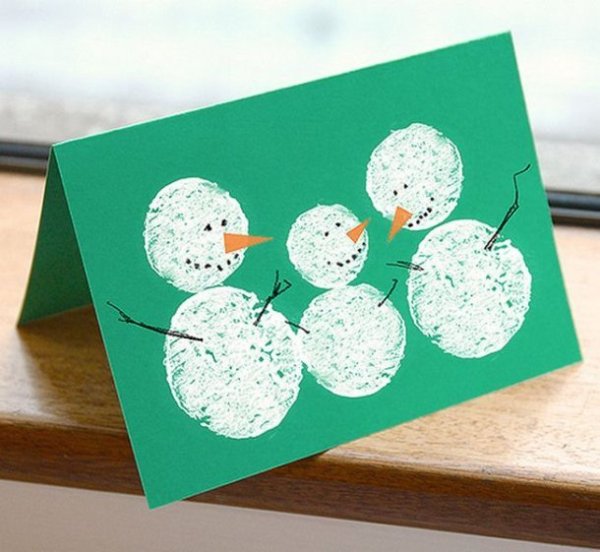 Новогодняя открытка своими руками для детей