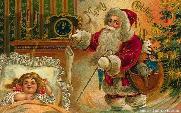 Винтажные открытки с новым годом и Рождеством