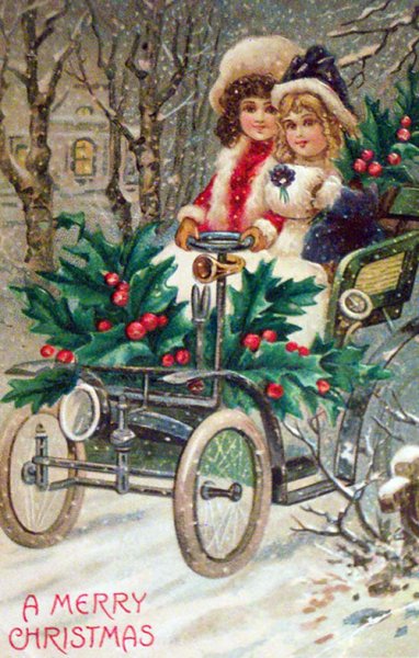 Новогодние открытки в старинном стиле