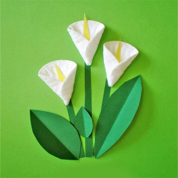 Каллы из ватных дисков