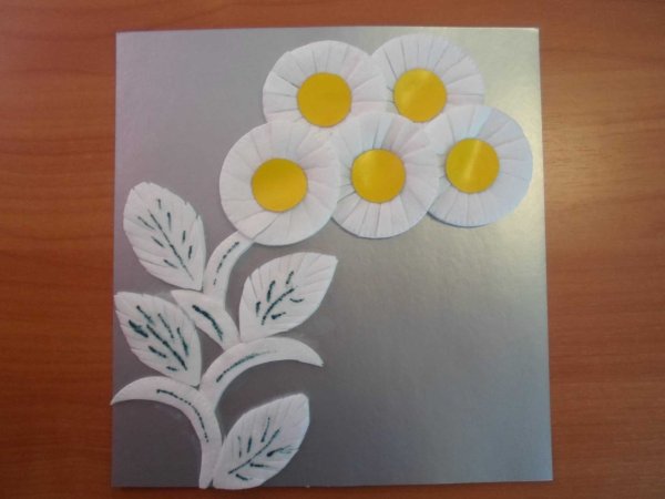 Объемная аппликация из ватных дисков