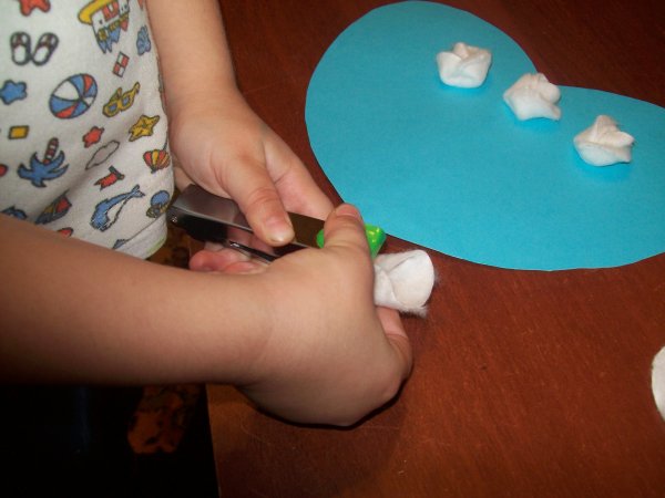 Открытка из ватной диски