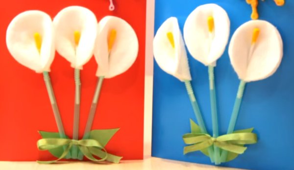 Поделка для мамы из ватных дисков