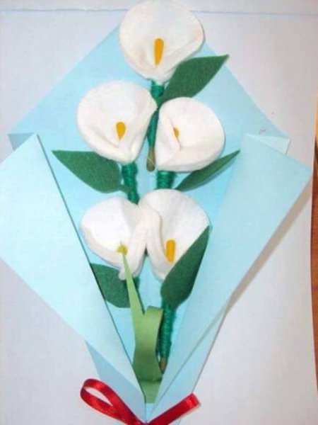 Поделка цветы из ватных дисков