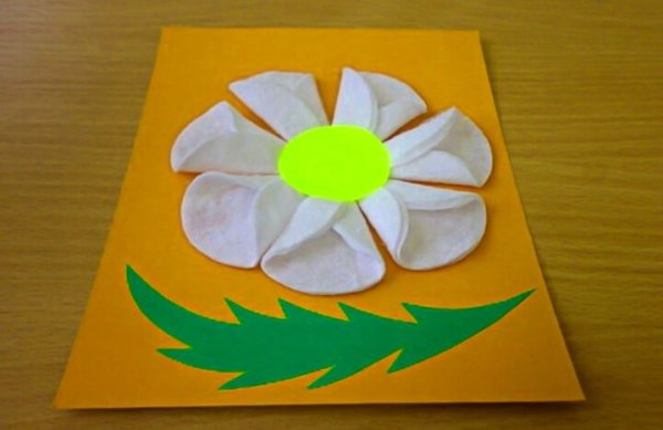 Аппликация из ватных дисков