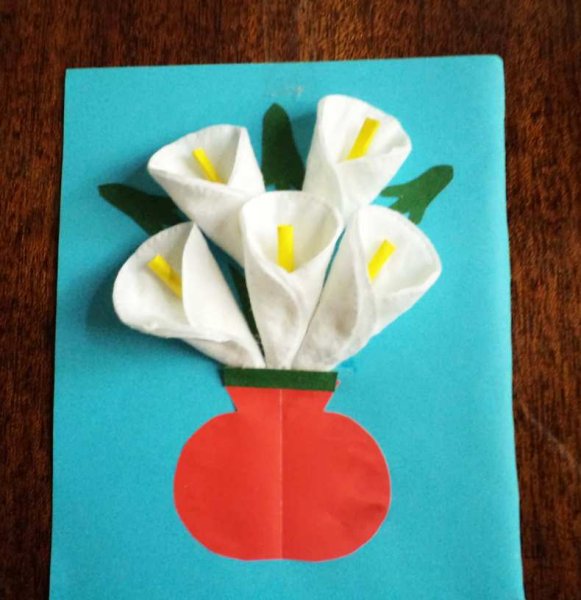 Аппликация из ватных дисков