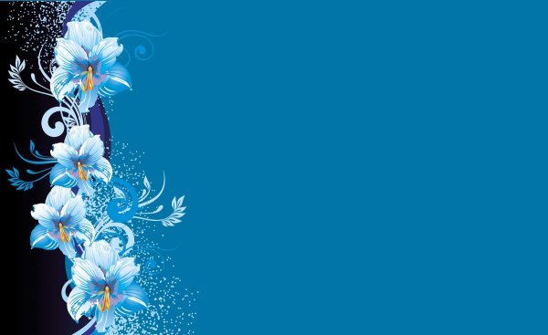 Голубой цветочный фон