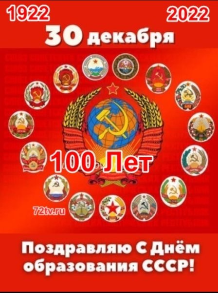 Карта образование СССР 30 декабря 1922