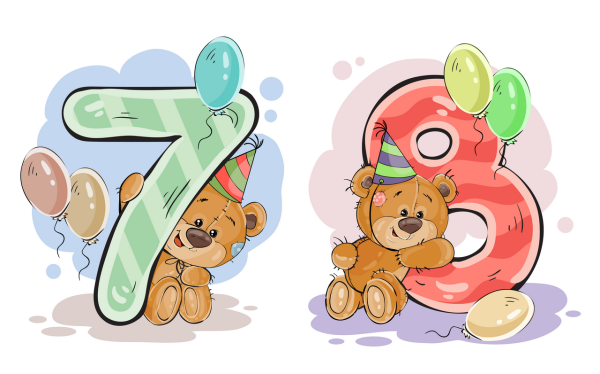 Медвежонок с цифрой