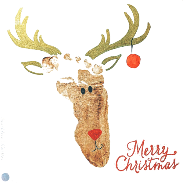 Открытка с оленем на новый год