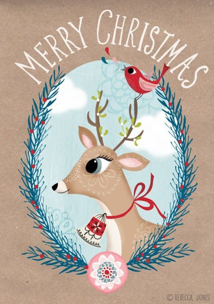 Открытка олень