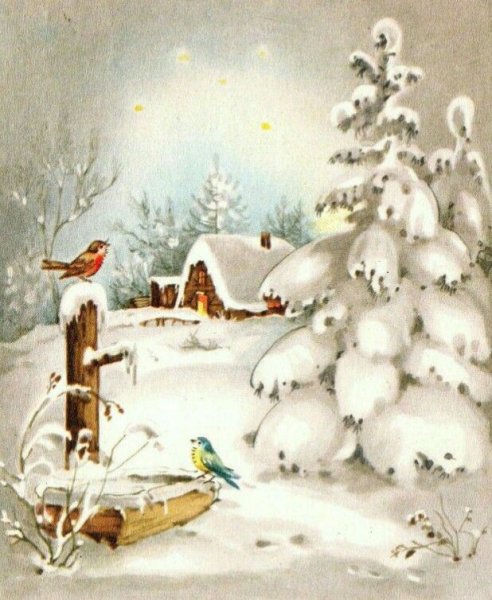 Старинные зимние открытки