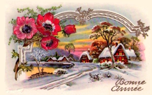 Новогодние открытки Франция