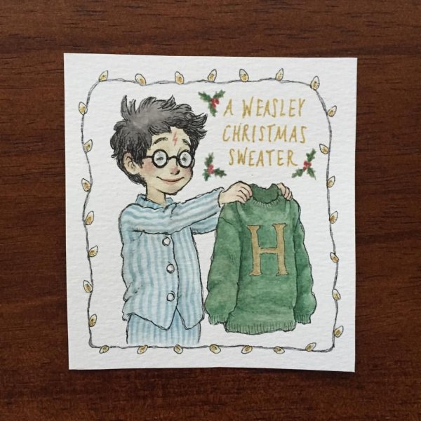 Новогодняя открытка Гарри Поттер