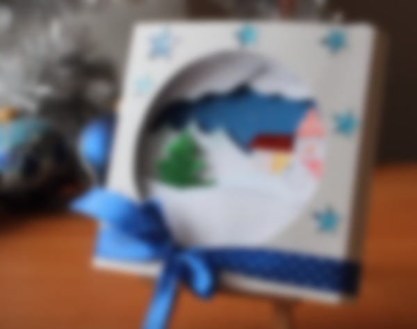 Бумажный тоннель открытка Новогодняя своими руками