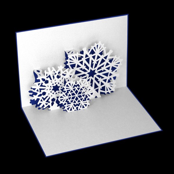 Объемная Снежинка в открытке