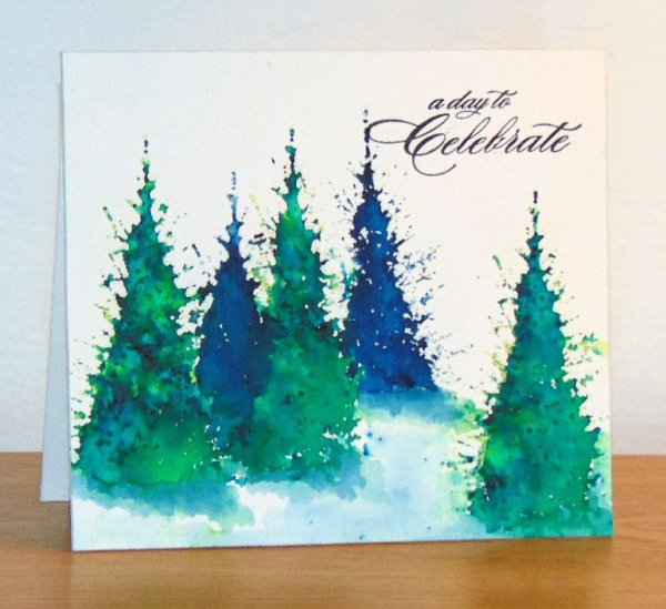 Новогодние открытки акварелью