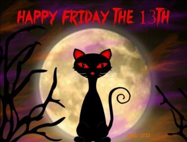 Кошка надпись пятница 13