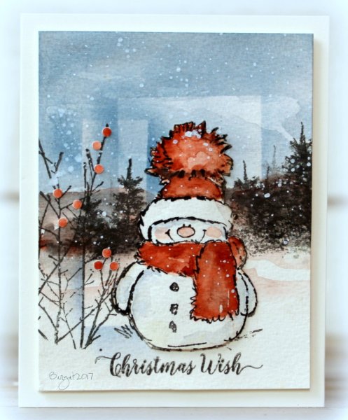 Открытки на новый год акварелью