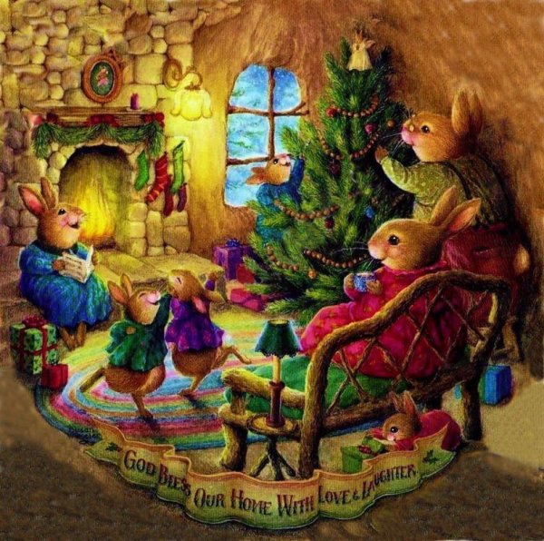 Новогодний пейзаж с елкой