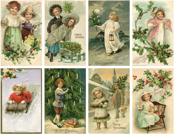 Декупажная карта Винтаж новый год