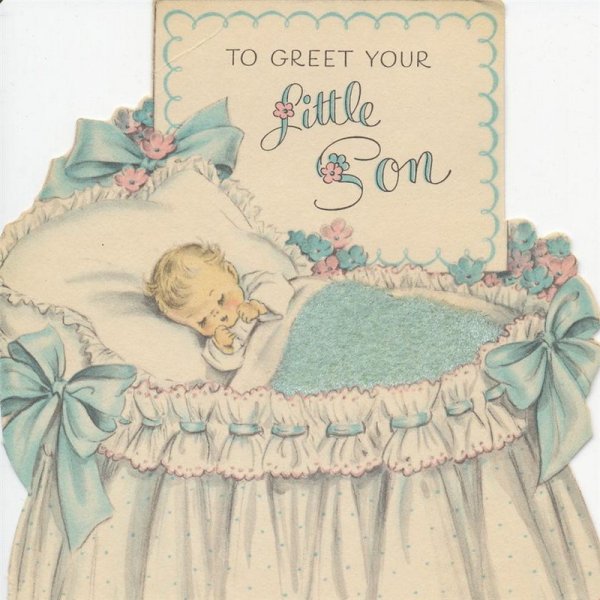 Открытка с новорожденной девочкой