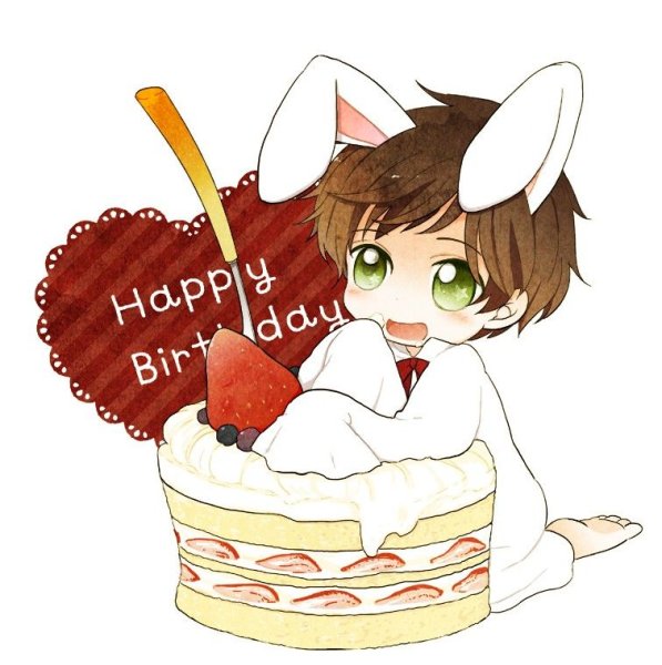 Открытка на др в стиле аниме