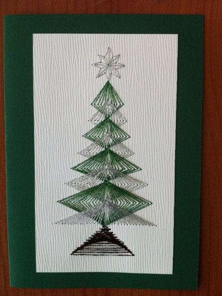 Елка открытка из бумаги