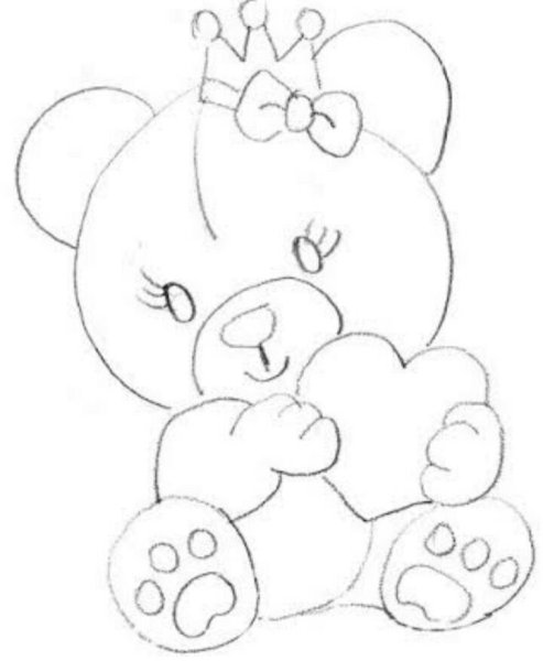 Мишка для срисовки карандашом