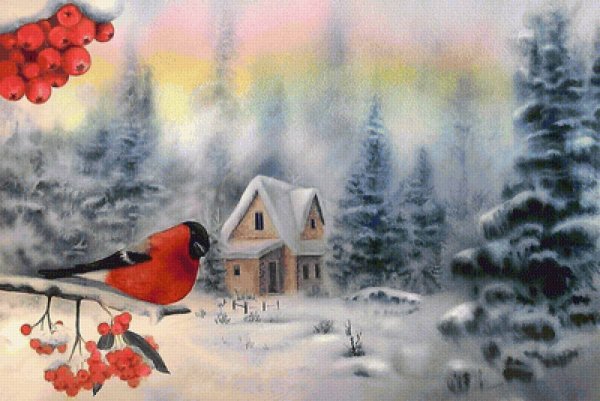 Пожелания с добрым утром с зимним пейзажем