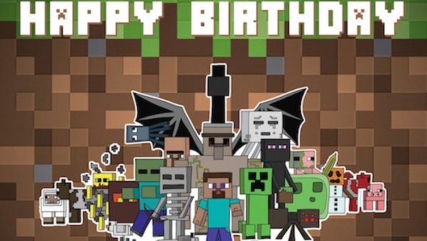 Открытка в стиле майнкрафт