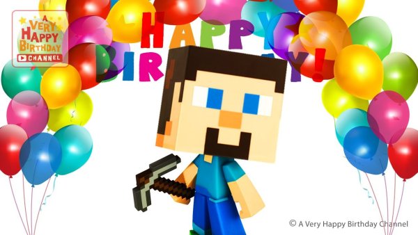 Майнкрафт поздравление с днем рождения