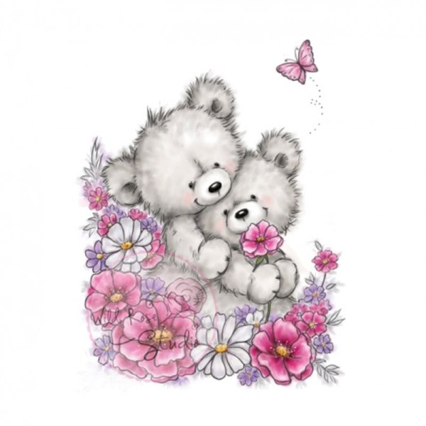 Мишка с цветами