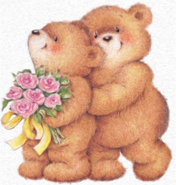 Медвежонок с цветами