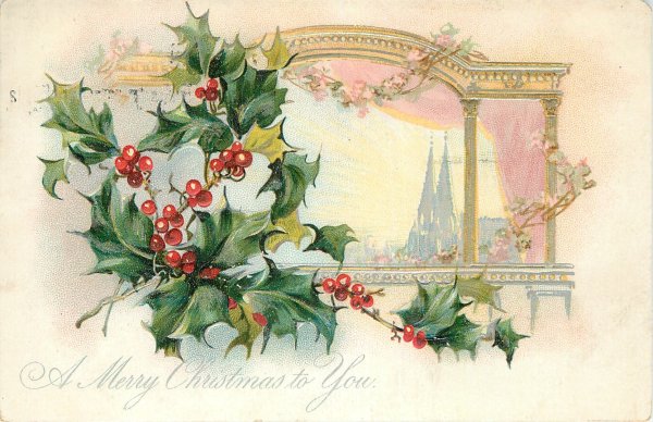 Винтажная Рождественская открытка нейтральная