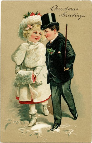 Викторианские новогодние открытки