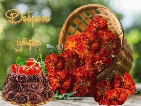 Открытки с добрым утром с осенними цветами