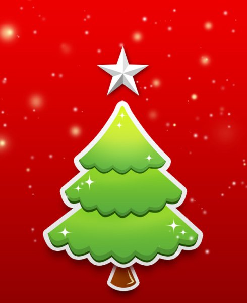 Новогодняя открытка елочка