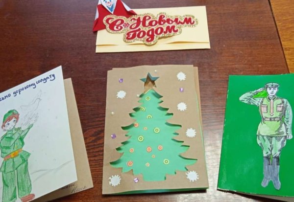 Рисунок солдату от школьника