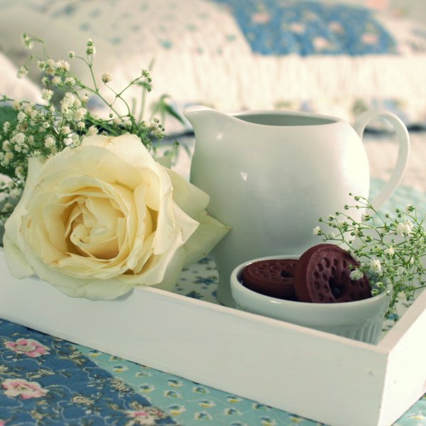 Доброе зимнее утро с цветами